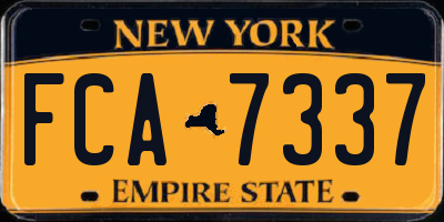 NY license plate FCA7337