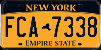 NY license plate FCA7338