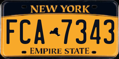 NY license plate FCA7343