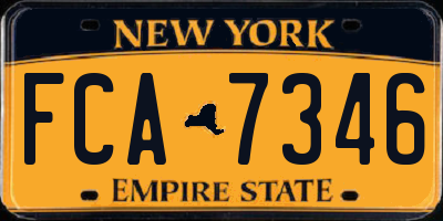 NY license plate FCA7346