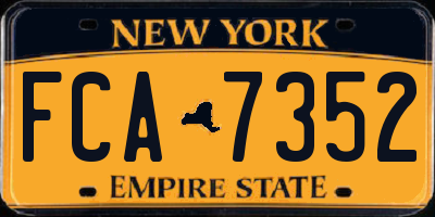 NY license plate FCA7352