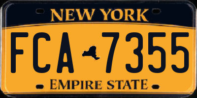 NY license plate FCA7355