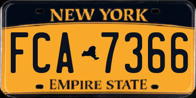 NY license plate FCA7366