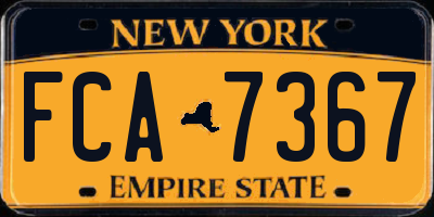 NY license plate FCA7367
