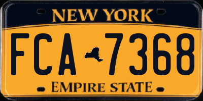 NY license plate FCA7368