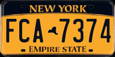NY license plate FCA7374