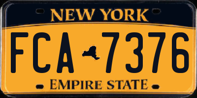 NY license plate FCA7376