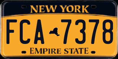 NY license plate FCA7378