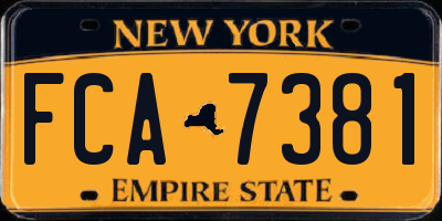 NY license plate FCA7381