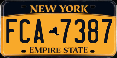 NY license plate FCA7387
