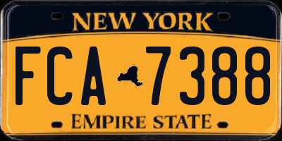 NY license plate FCA7388