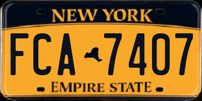 NY license plate FCA7407