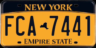 NY license plate FCA7441