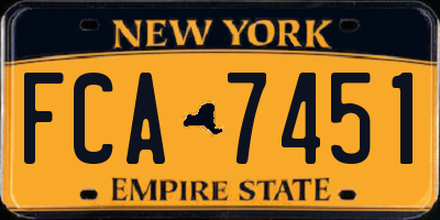 NY license plate FCA7451
