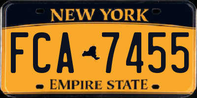 NY license plate FCA7455