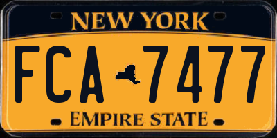 NY license plate FCA7477