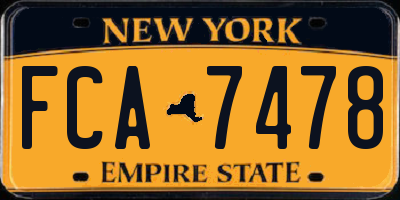 NY license plate FCA7478