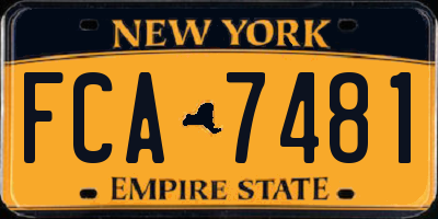 NY license plate FCA7481