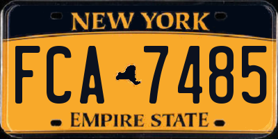 NY license plate FCA7485