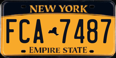 NY license plate FCA7487
