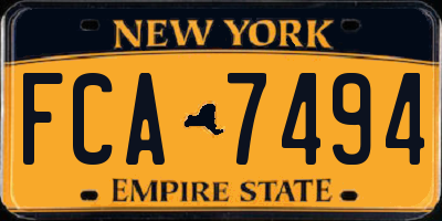 NY license plate FCA7494