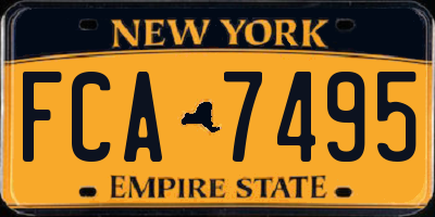NY license plate FCA7495