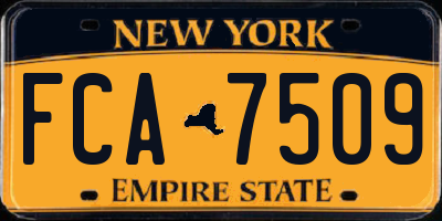 NY license plate FCA7509