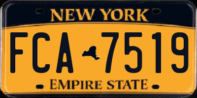 NY license plate FCA7519