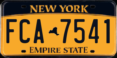 NY license plate FCA7541