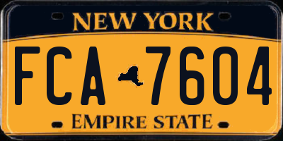 NY license plate FCA7604
