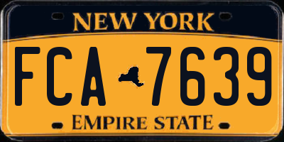 NY license plate FCA7639