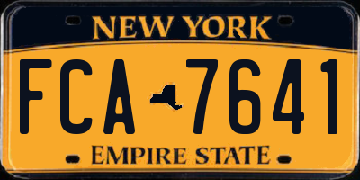 NY license plate FCA7641