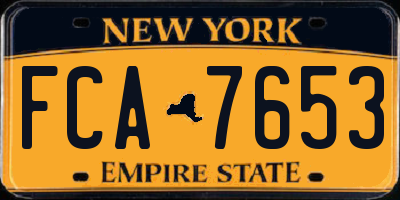 NY license plate FCA7653