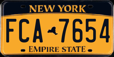 NY license plate FCA7654