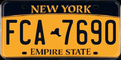 NY license plate FCA7690