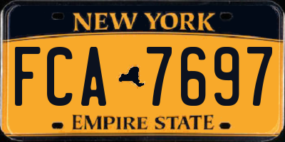 NY license plate FCA7697