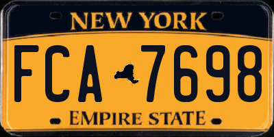 NY license plate FCA7698