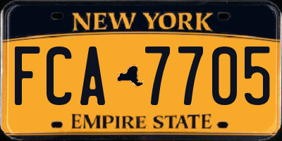 NY license plate FCA7705