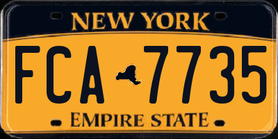 NY license plate FCA7735