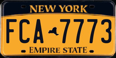 NY license plate FCA7773