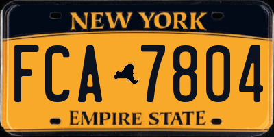 NY license plate FCA7804