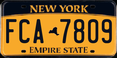 NY license plate FCA7809