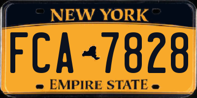 NY license plate FCA7828