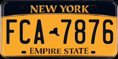 NY license plate FCA7876
