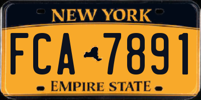 NY license plate FCA7891