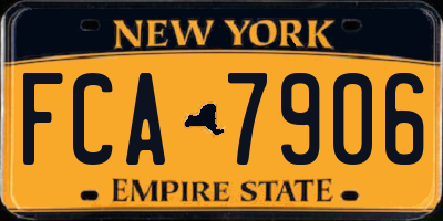 NY license plate FCA7906