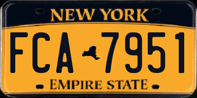 NY license plate FCA7951