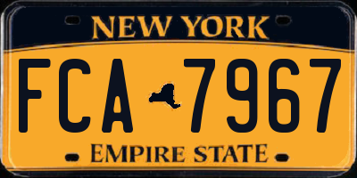 NY license plate FCA7967