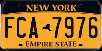 NY license plate FCA7976