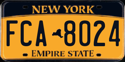 NY license plate FCA8024